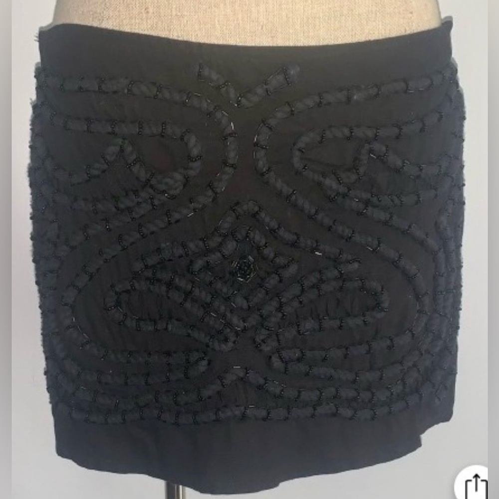 Pull&Bear: Black Beaded Mini Skirt